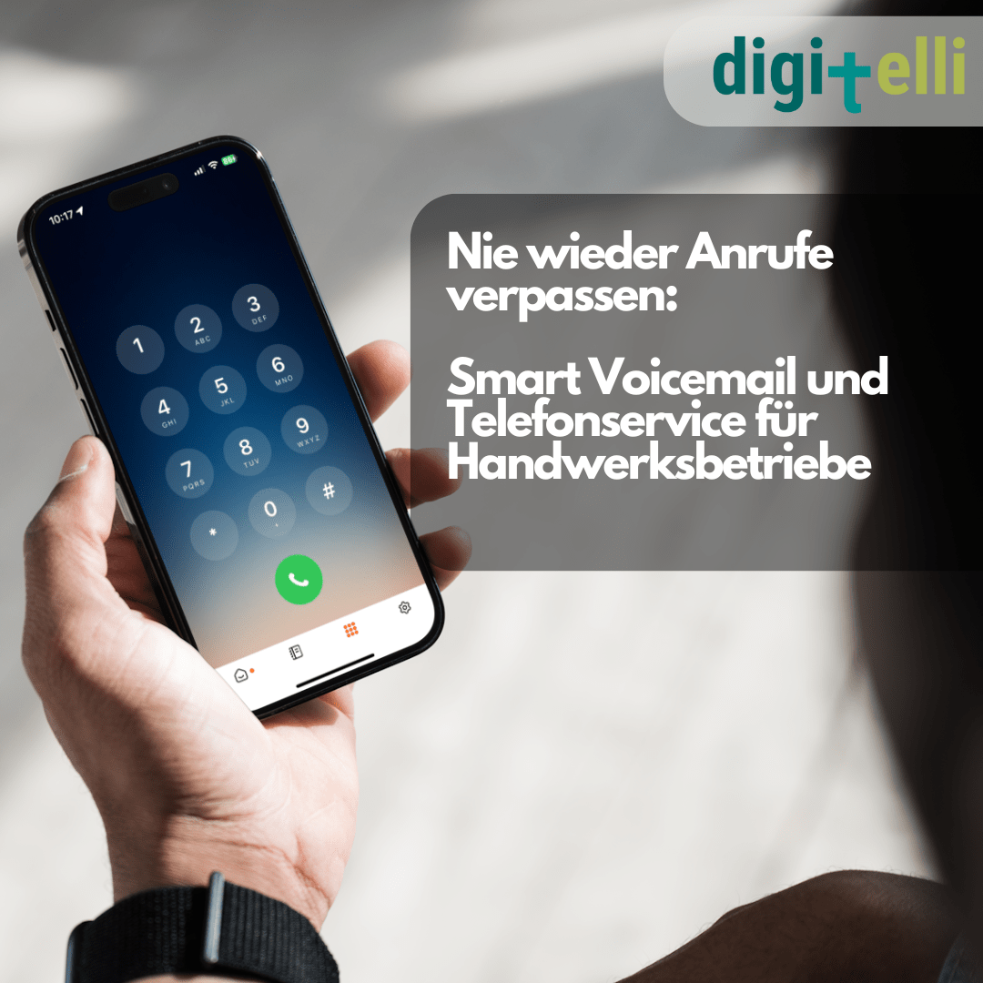 Smartphone mit eingehendem Anruf als Symbol für Smart Voicemail und Telefonservice für Handwerksbetriebe